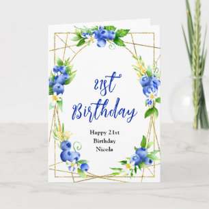 Blueberry Floral Birthday Card