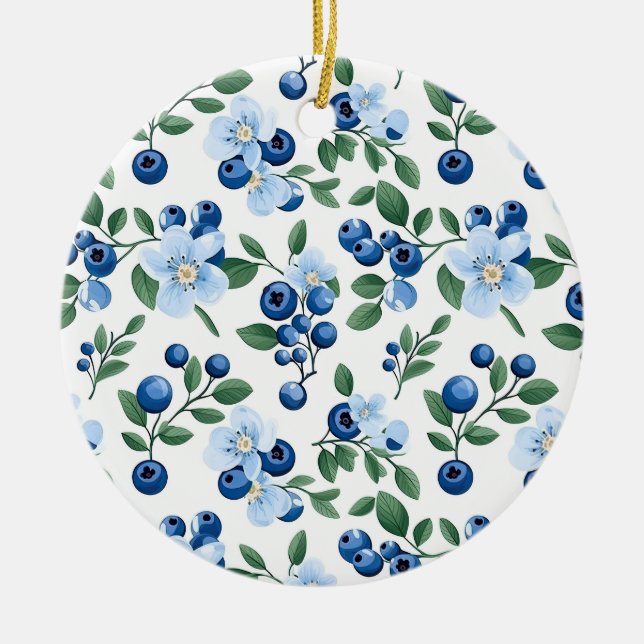 Blueberry Floral Ornament (Front)