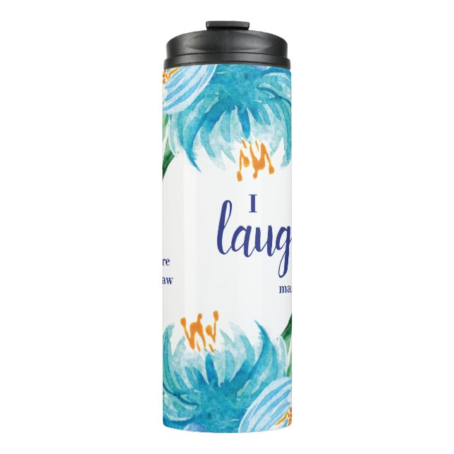 Blueberry Floral Sister-in-Laugh Funny Quote  Thermal Tumbler (Front)