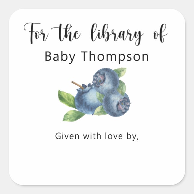 Blueberry - for the library of square sticker (Front)