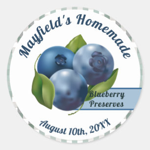Blueberry Fruit Canning   Jam Jar Classic Round Sticker
