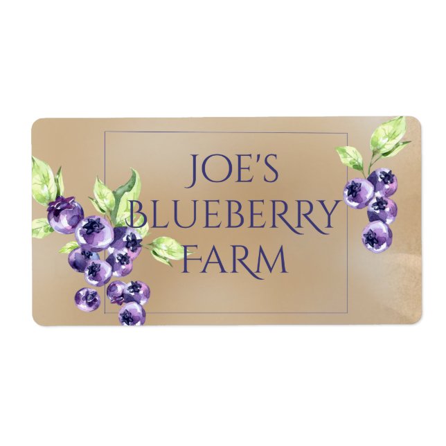 Blueberry Fruit Canning Labels (Front)