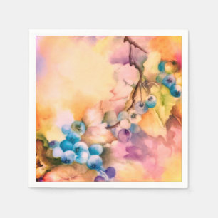 Blueberry Fruit Napkin — Hand-Painted