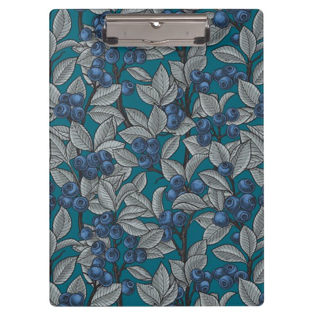Blueberry garden, blue and grey clipboard (Front)