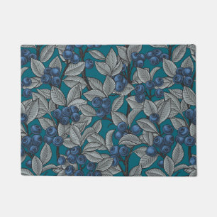 Blueberry garden, blue and grey doormat