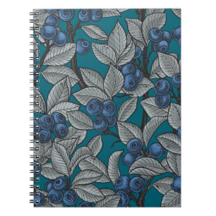 Blueberry garden, blue and grey notebook