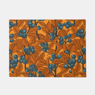 Blueberry garden, blue and orange doormat