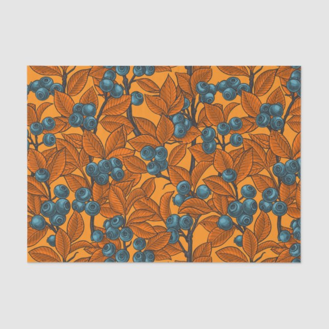Blueberry garden, blue and orange tissue paper (Front)
