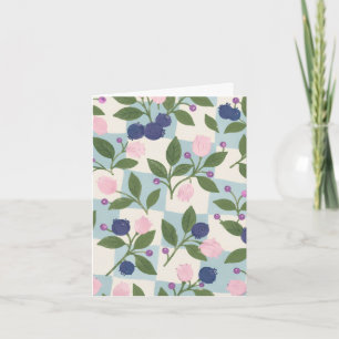 Blueberry Garden Floral greeting card