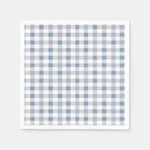 Blueberry Gingham Pattern Baby Shower  Napkin