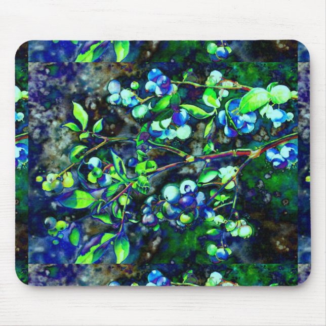 Blueberry - green hue mouse mat (Front)