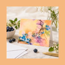 Blueberry Greeting Card | Hand-Painted Watercolor
