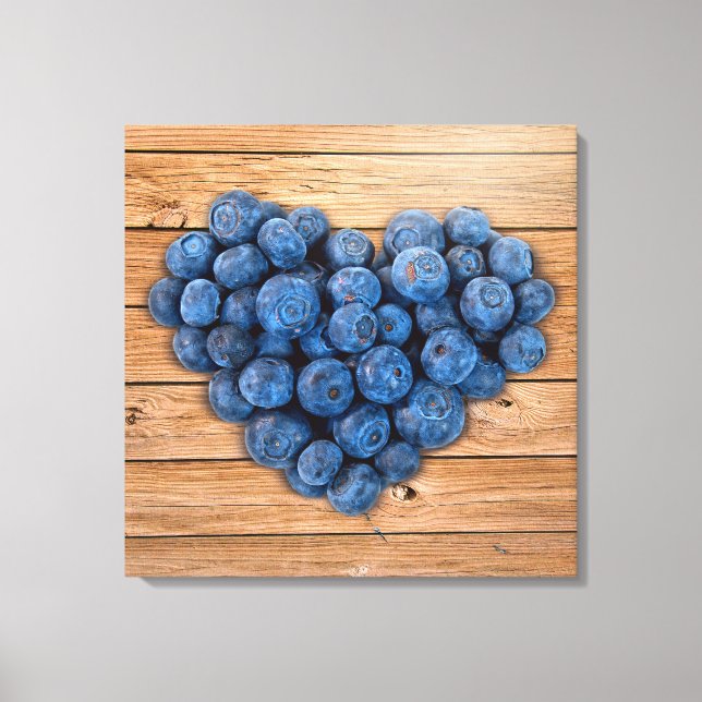 Blueberry Heart Canvas Print (Front)