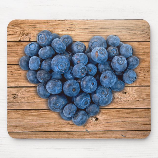 Blueberry Heart Mouse Mat (Front)
