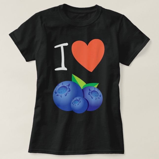 Blueberry I Love Blueberries Tee Christmas Gifts (Design Front)