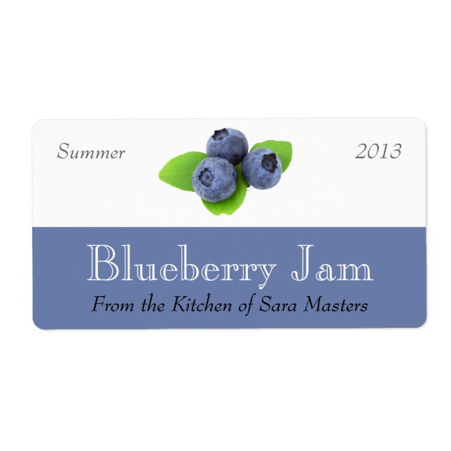 Blueberry Jam Canning Labels (Front)