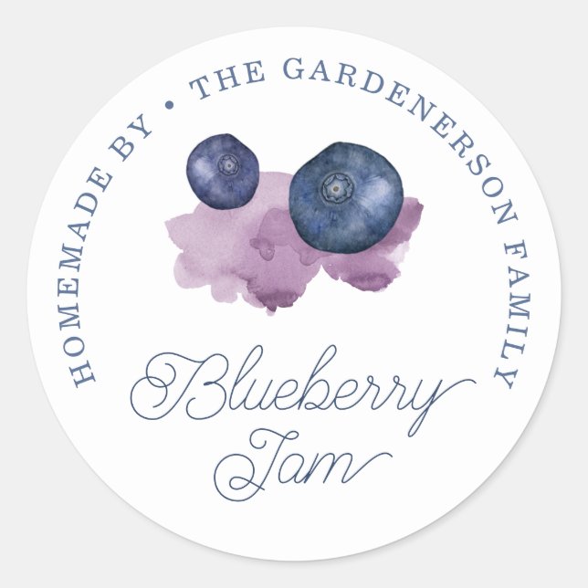 Blueberry Jam Classic Round Sticker (Front)