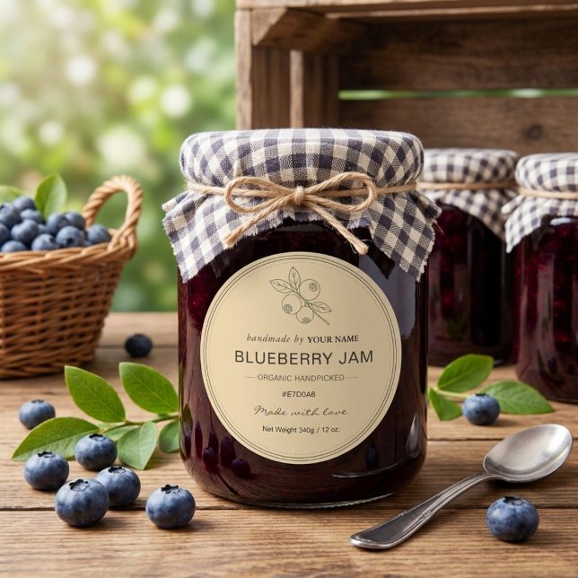Blueberry jam   packaging  jar sticker label (Creator Uploaded)