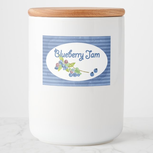 Blueberry Jam Preserves Food Label (Front)