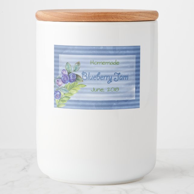 Blueberry Jam Preserves Food Label (Front)