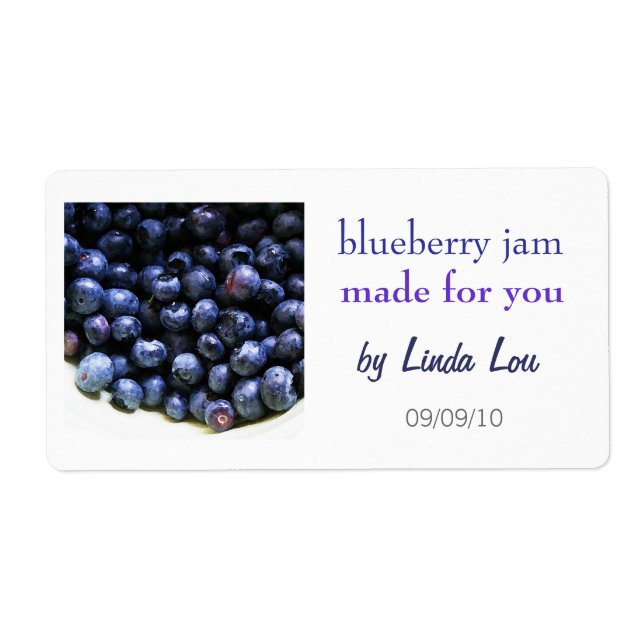 Blueberry Jam Preserves Label (Front)