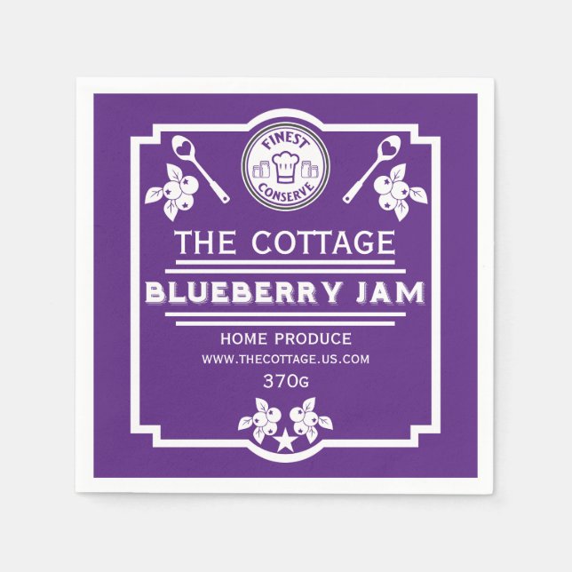 Blueberry Jam Seller Napkin (Front)
