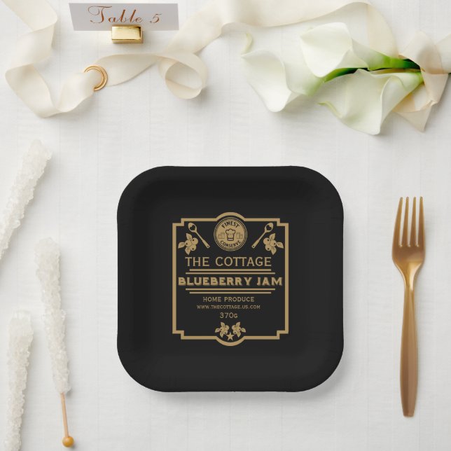 Blueberry Jam Seller Paper Plate (Wedding)
