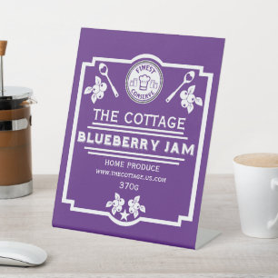Blueberry Jam Seller Pedestal Sign