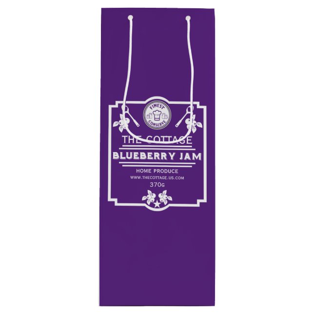 Blueberry Jam Seller Wine Gift Bag (Front)