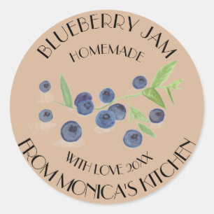 Blueberry Jam Watercolor Fruit Kitchen Label