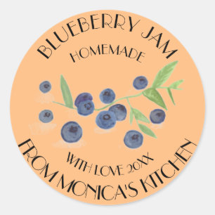 Blueberry Jam Watercolor Fruit Kitchen Label