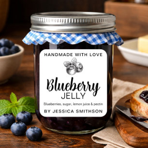Blueberry Jelly Jam Homemade label BLUE01sq