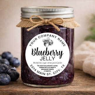 Blueberry Jelly Jam Homemade label BLUE04rd
