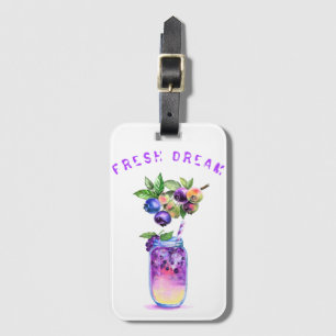 Blueberry Juice Cool Drink Fruits Luggage Tag