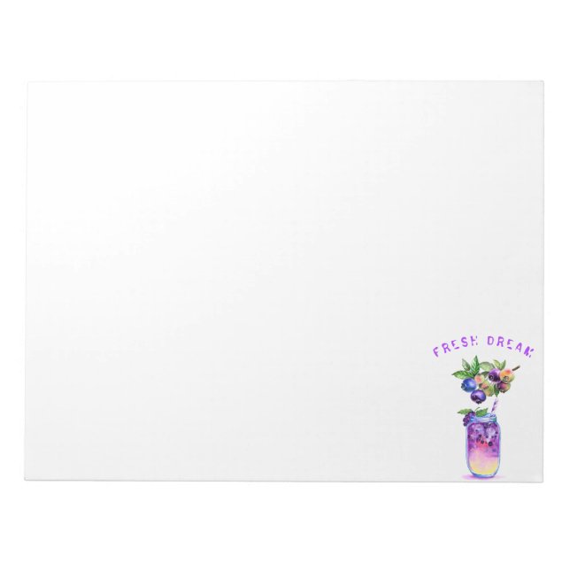 Blueberry Juice Cool Drink Fruits Notepad (Front)