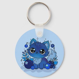 Blueberry Kitty Keychain