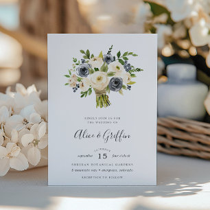 Blueberry Lane Bouquet Wedding Invitation