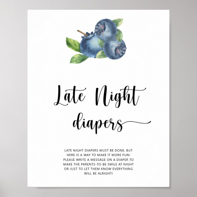 Blueberry \ Late night diapers game  Poster (Front)