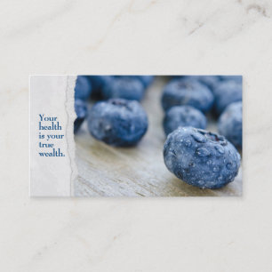 Blueberry macro with water droplets business card