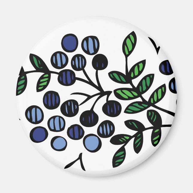 Blueberry magnet floral design (Front)