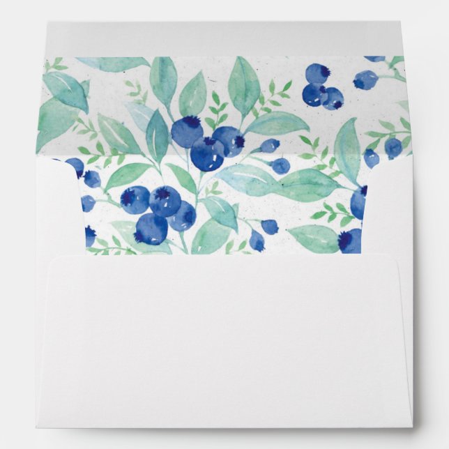 Blueberry Midsummer Rustic Berry Wedding Envelope (Back (Bottom))