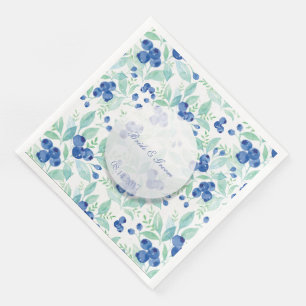 Blueberry Midsummer Rustic Berry Wedding Napkin