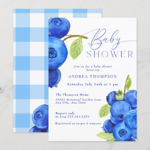 Blueberry   Modern Baby Shower Invitations