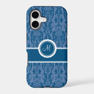 Blueberry Monogrammed Damask iPhone 5 Case