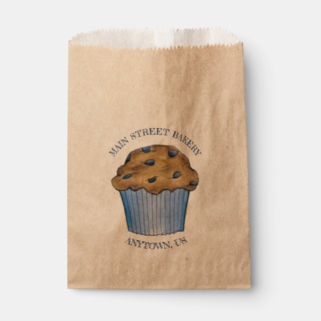 Blueberry Muffin Bakery Baked Goods Breakfast Food Favour Bags (Front)