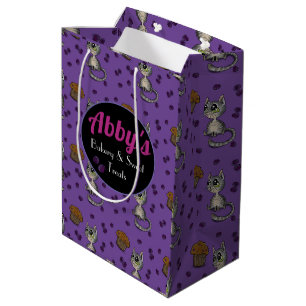 Blueberry Muffin Bloop Cat Pattern Medium Gift Bag
