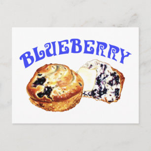 Blueberry Muffins Postcard