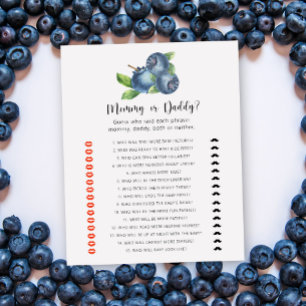 Blueberry - mummy or daddy baby shower game