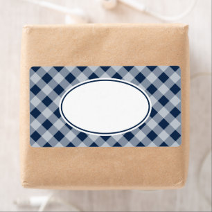 Blueberry Navy Gingham Kitchen Gift Tag Labels
