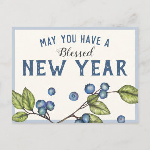 Blueberry New Year Postcard